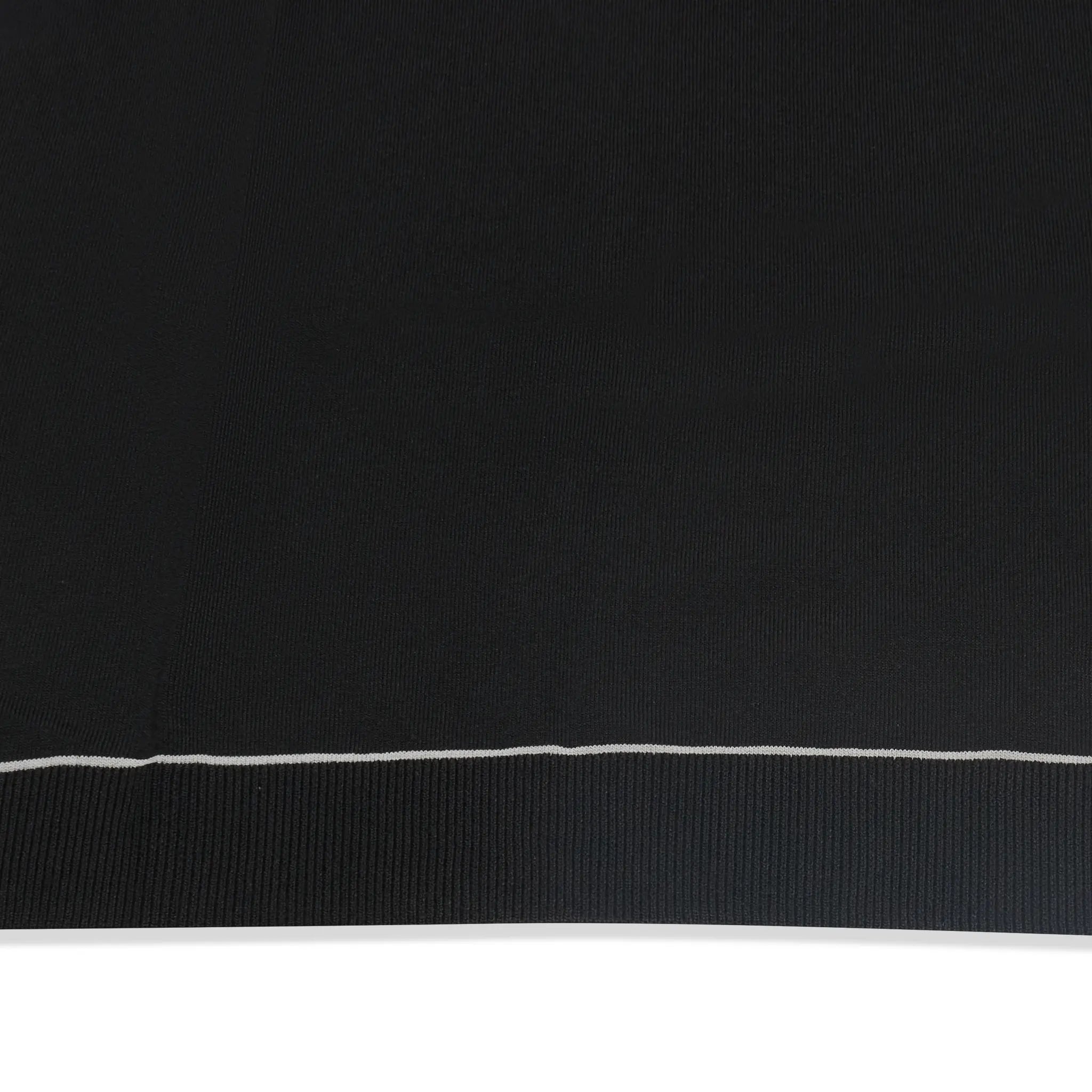 Detailed View of Loiano Rayon Knit Black Polo Shirt